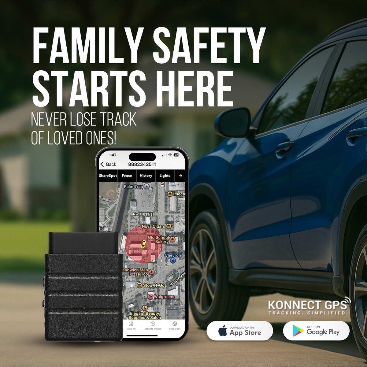 KONNECT OBD2 GPS CAR TRACKER